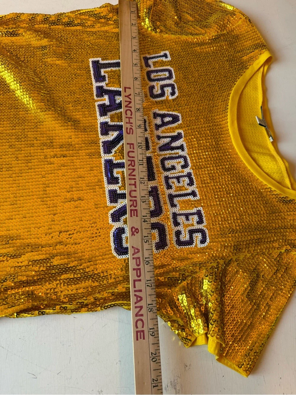 Los Angeles Lakers Gold Sequin women’s tee